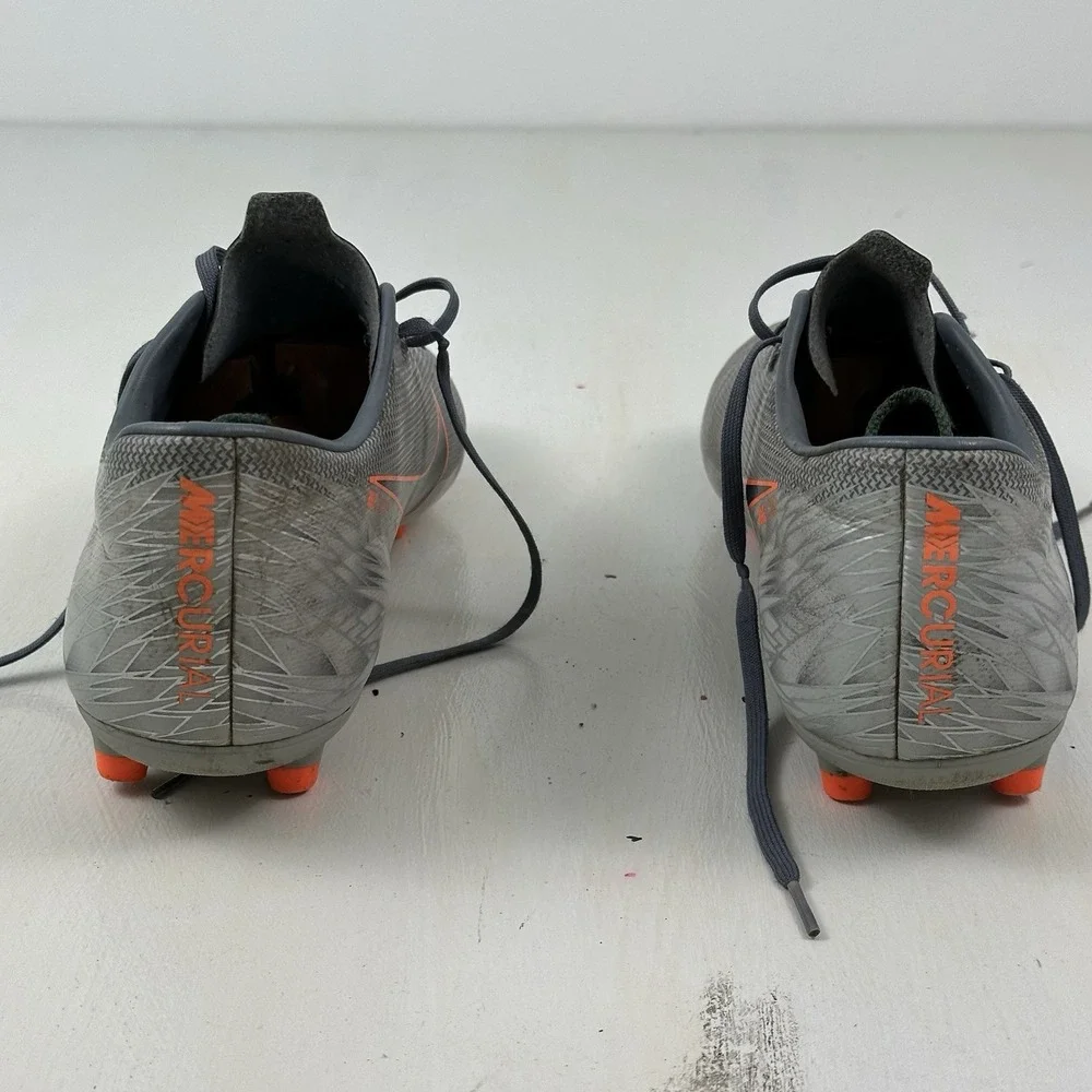 Nike Mens 9.5 Vapor 12 Academy FG/MG AH7375 408 Shoes‎ Gray Orange Soccer Cleats